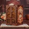 CUTEBEE DIY Book Nook Library Wooden Dollhouse with Light Bookstore Bookshelf Insert Decor for Birthday Gift Bookshop Memories 2