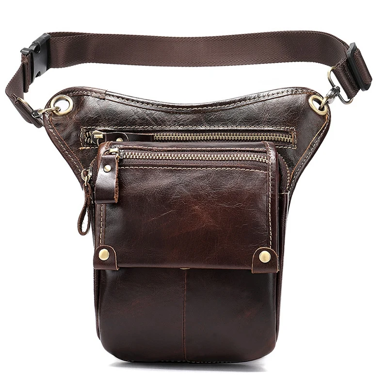 

Кожаный пояс Мужская мотоциклетная сумка для ног кожаная сумка