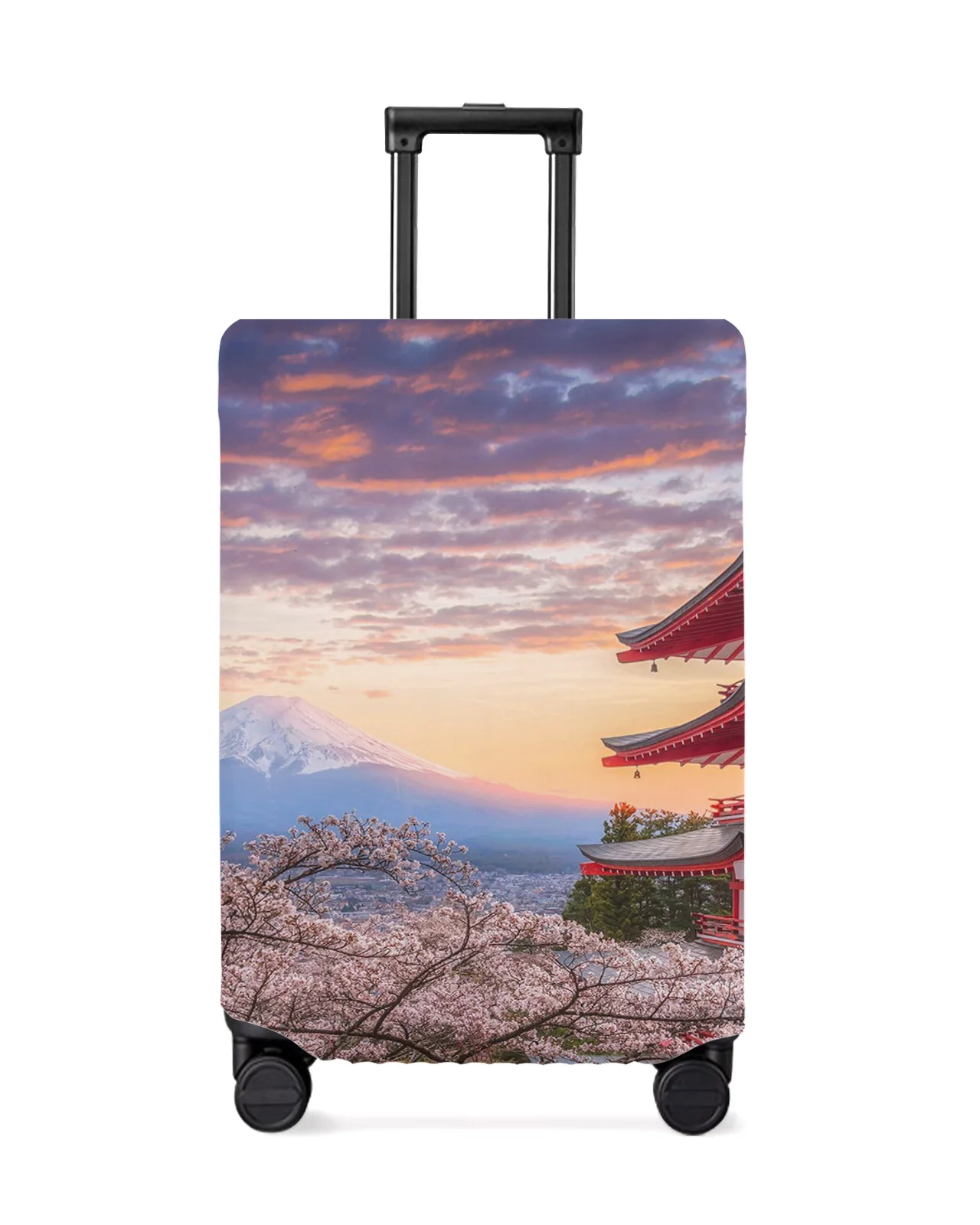 japan-mount-fuji-cherry-blossom-travel-luggage-cover-elastic-baggage-cover-suitcase-case-dust-cover-travel-accessories