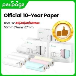 BPA Free All Kinds PeriPage Official Thermal White Paper Color Sticker Blank Label for A6 A3 A8 A9 Max Printer 58mm 77mm 107mm