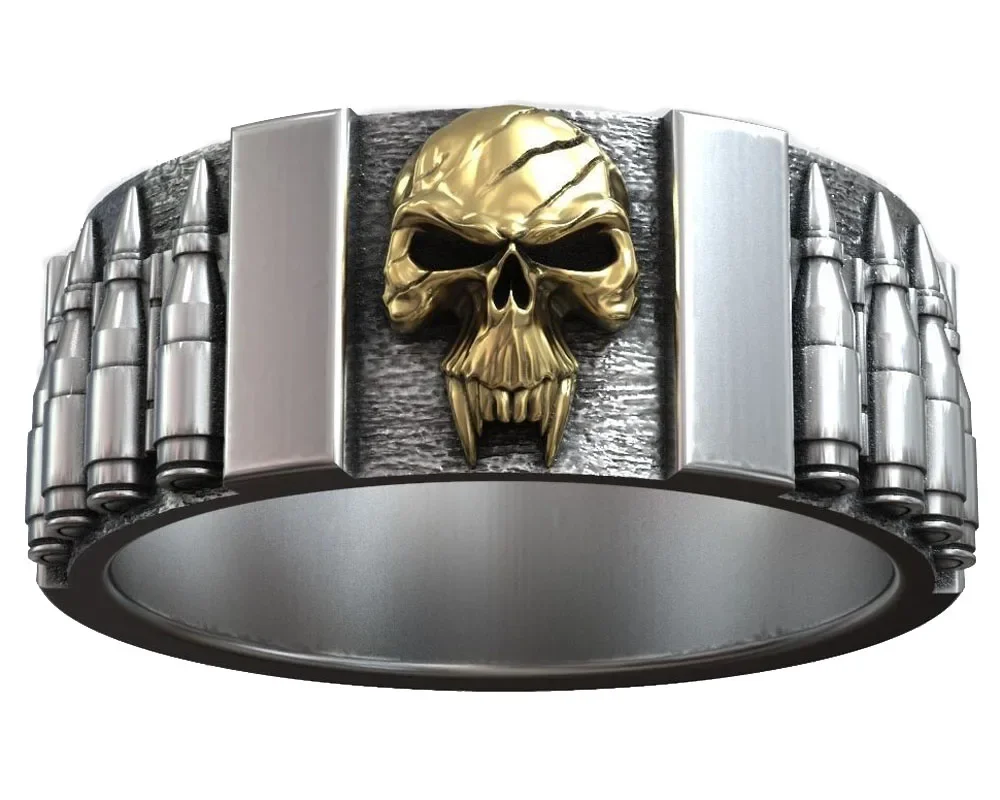 10g Skull Punisher Ring Fan Art Bandolier Oxidized Relief Ring  Customized 925 Solid Sterling Silver Vintage Rings Many Sizes 6- 8pcs set transparent ring tightener sizer adjusters resizer fit almost any rings 4 different sizes for loose rings guard