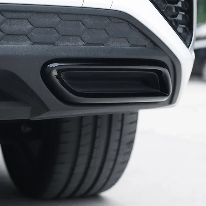 Black Tail Throat Pipe Modified Cover Trim For Audi A3 8Y Car Exhaust Tail Pipes Decoration Frame fit audi a3 Car exhaust pipe tip tail pipe muffler