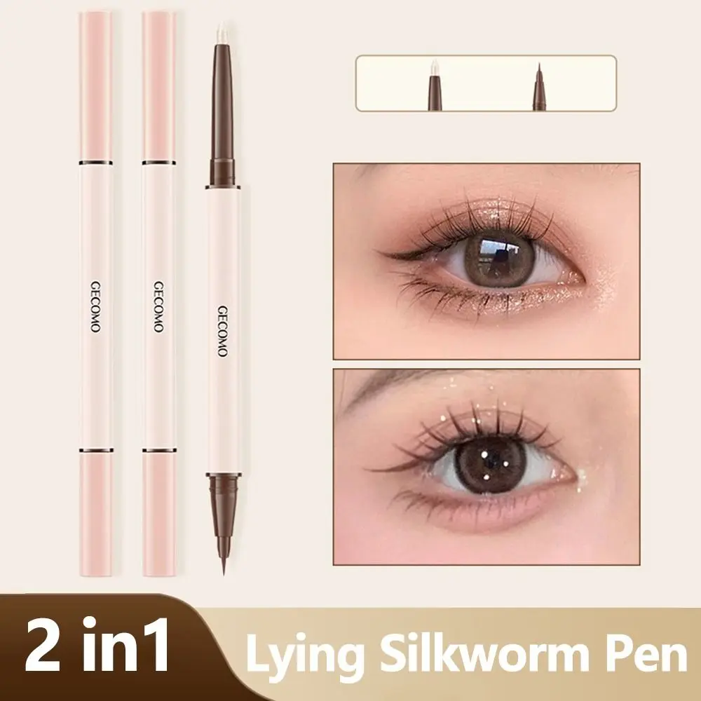 

2in1 Double-head Lying Silkworm Pen Pearlescent Matte Shiny Ultra-fine Eyebrow Pencil Waterproof Long Lasting