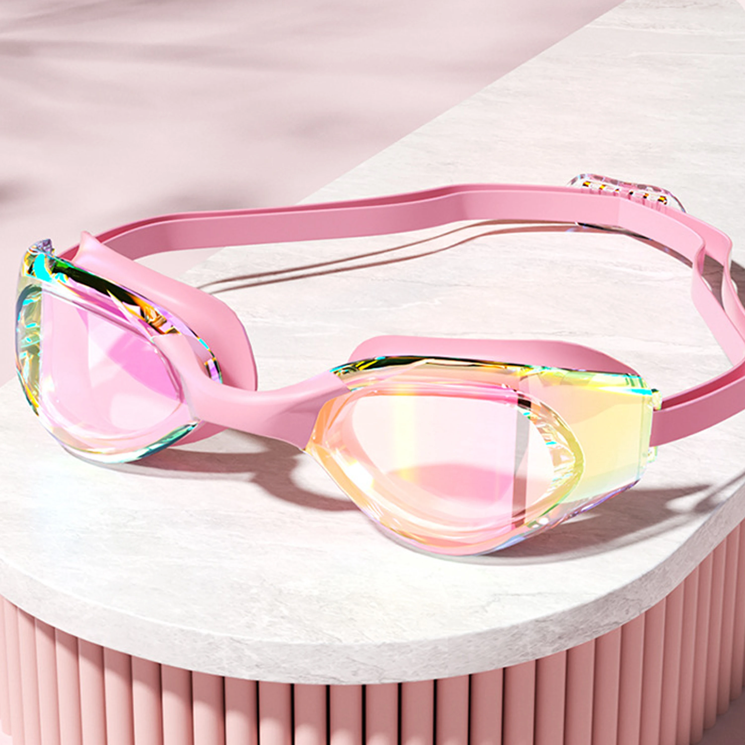 Hd Swimming Goggles For Adults, Anti Fog Electroplated Swimming Goggles, Eye Protection, Small Frame Waterproof Goggles