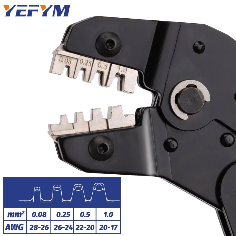 YEFYM AWG28-18 와이어 래칫 플라이어 압착 도구, PH2.0 XH2.54 2.8 3.0 3.96 KF2510 JST 터미널 SN-2549S 0.08-1.0mm ²