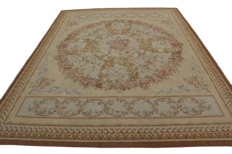 Free shipping 12'x18' Aubusson rugs French Aubusson Carpet handwoven big carpet area rugs - Image 2