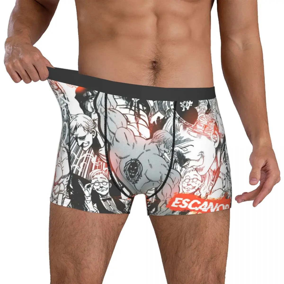 Nanatsu No Taizai Escanor Men Boxer Briefs Manga Cut Breathable Creative Underpants High Quality Print Shorts Gift Idea 4