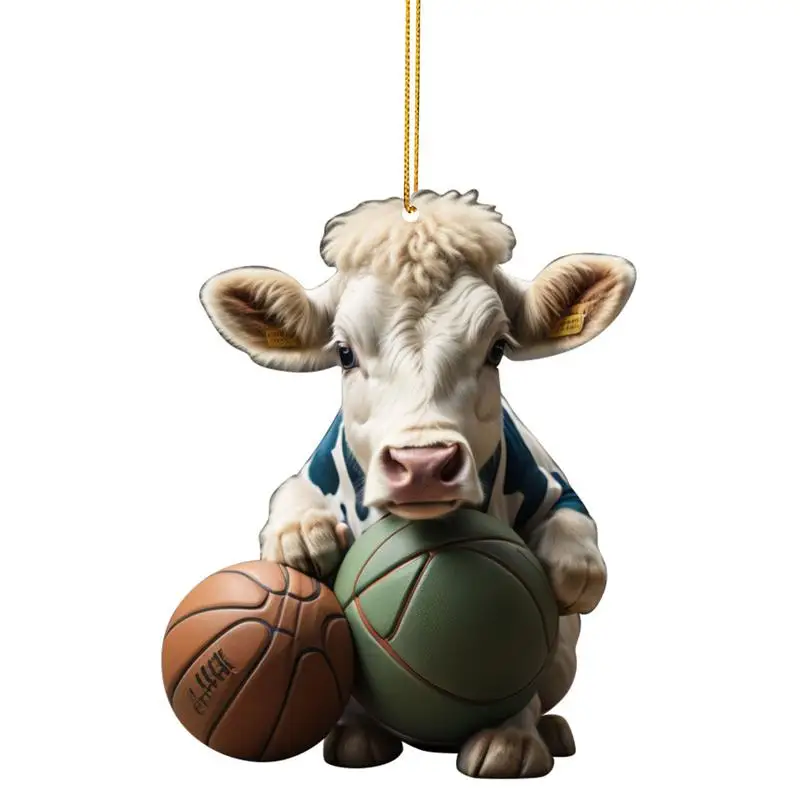 

Tree Acrylic Pendants Atmospheric Cow Shape Christmas Pendant Creative Tree Decorations With Vivid Cow Design For Fireplace Door