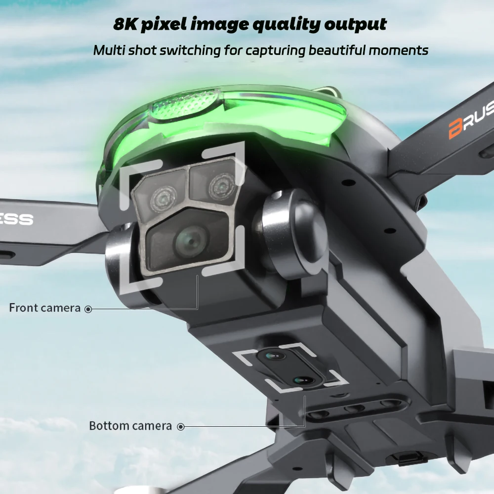 FPV 지능형 장애물 회피 브러시 모터, 광학 흐름 포지셔닝, RC 쿼드콥터 완구, A17 드론, 360 °, 8K HD, 3 카메라, 신제품