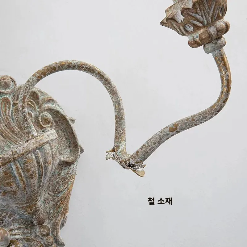 프랑스어 골동품 철 양방향 벽 램프 미국 복고풍 홈스테이 침실 머리맡 램프 복도 장식 거실 램프