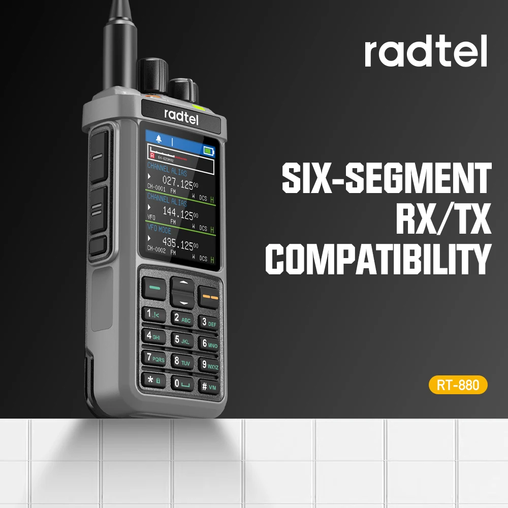 High-Power Ham Radio with Cross Band Repeater and Multi-Band Functionality, 1024 Channels, USB-C