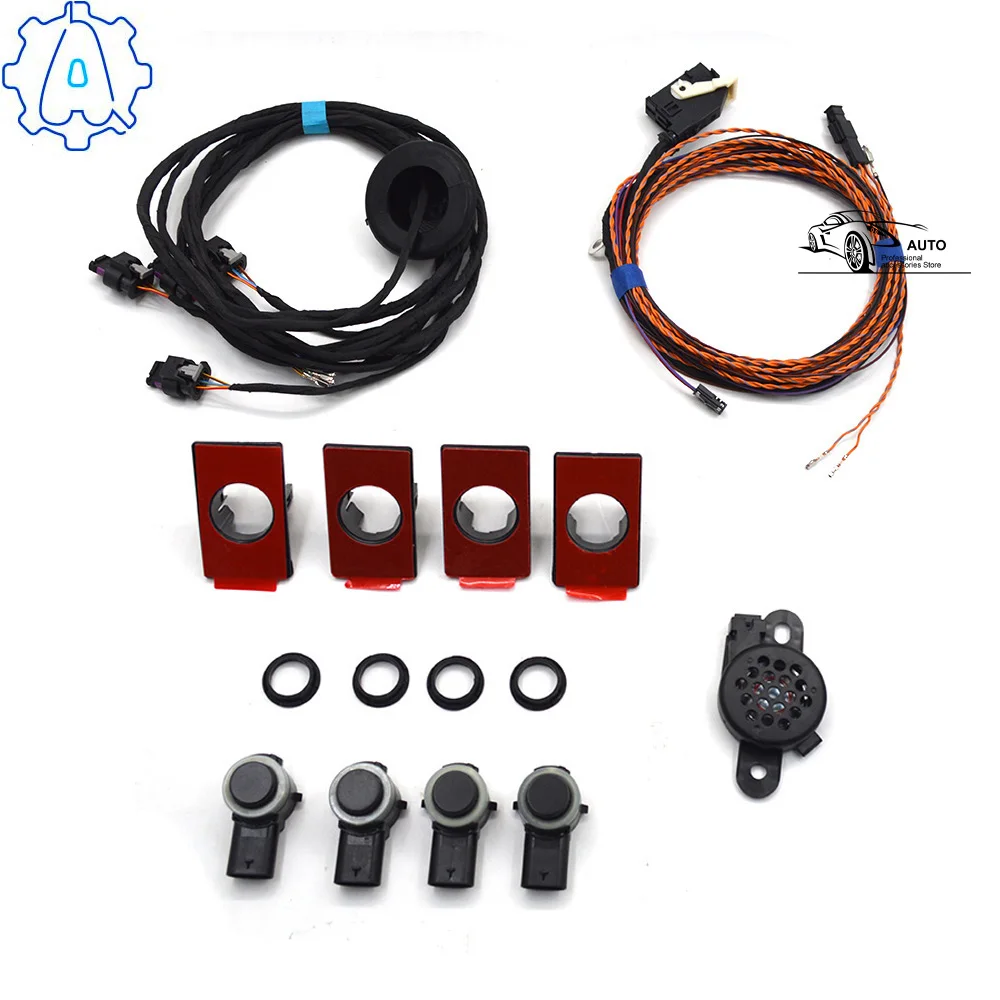 For MQB VW SKODA SEAT Park Pilot Parking Front Update 4K TO 8K PDC OPS Insatll Cable Wire Harness Sensors Bracket Buzzer