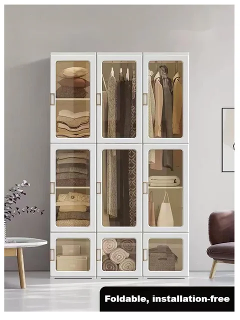 Moderne minimalist ische faltbare feste und langlebige installation freie  Garderobe kühne und dicke Falt schrank Aufbewahrung schrank Möbel