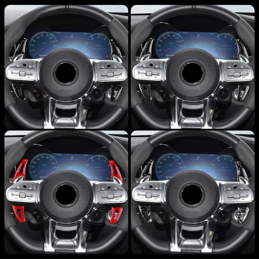 메르세데스-벤츠 AMG A35 A45 C63 E63 S63 G63 C43 CLA GLA GLC GLS GLE 2016-2023용 자동차 스티어링 휠 시프트 패들 쉬프터 익스텐더