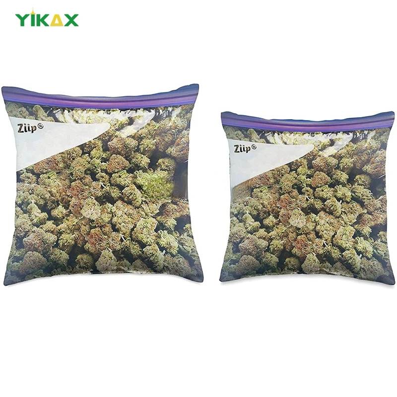 WeedZipLockExtraLargeDankThrowPillowCase16x16in18x18inDecorativePillowCoverCushion