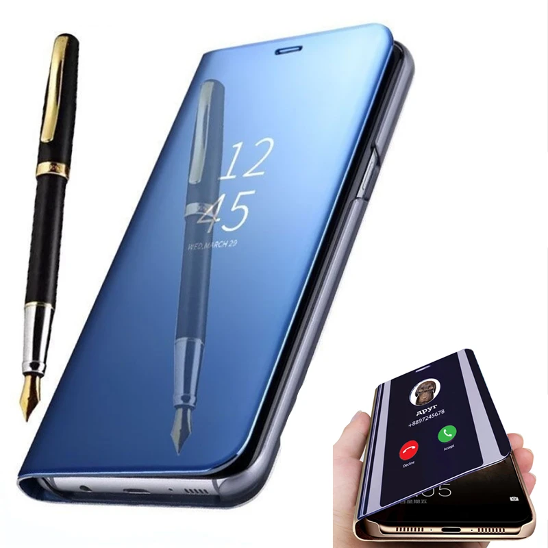 Smart Mirror Flip Stand Phone Case For Huawei P30 P40 Lite Pro Y7 Y6 Y9 Prime P Smart 2019 Mate 30 Honor 20 10 8A 10i 9X_voghion.com