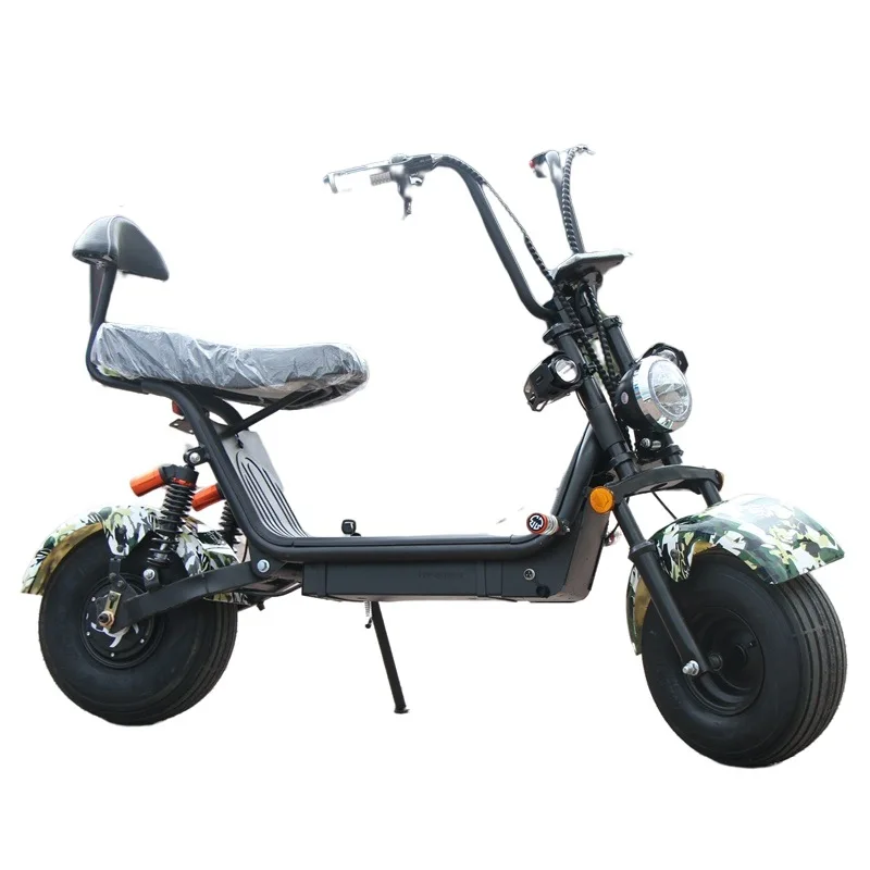1000W48V Bluetooth Headlight Long Range Motorcycle Lithium Battery Shock Absorption City Coco Scooter Fat Tire Scooter