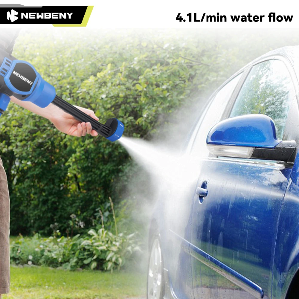 NEWBENY 200Bar 6 IN 1 Brushless Electric High Pressure Washer Cordless Car Garden Washing Power Tools For Makita 18V Battery 6