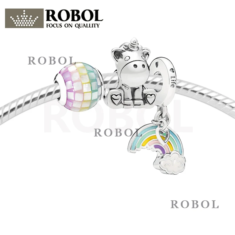 

High Quality Boutique 925 Sterling Silver Pendant Accessories 2020 New Rainbow Pendant Beads Exquisite Fashion Free Shipping