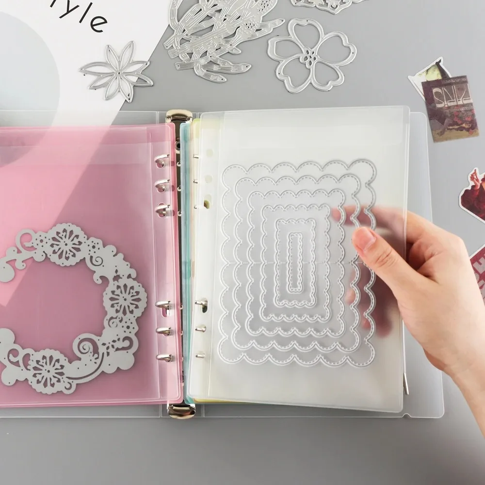 Multi-purpose Cutting Dies Stamps Bills Storage Bags Album Collesction Sheets For Storaging Photos Documents Organized Pockets