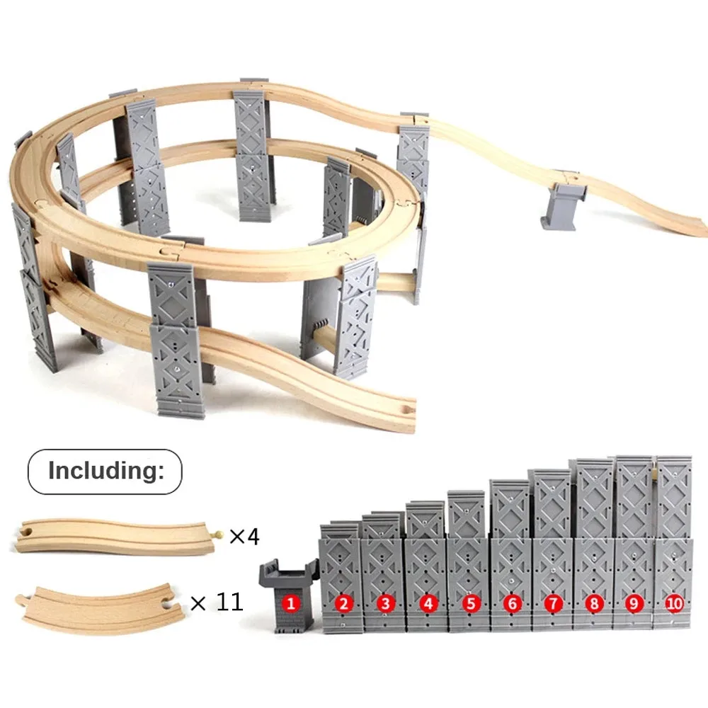 Hemobllo Vías De Tren De Madera – 2 Piezas Azules Con Cambio De Vía, Accesorios Para Juegos De Tren Infantil, Ideales Para Jugar En Interiores Y Desarrollar La Creatividad