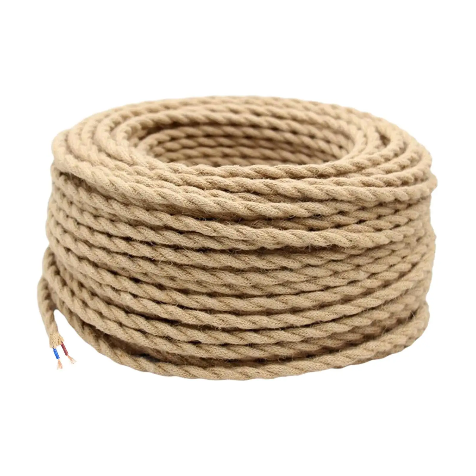 Twisted Braided Linen Line 5M Hanging Light Cord Kits Electrical Cord for Bar Industrial Lighting Office Farmhouse DIY Projects