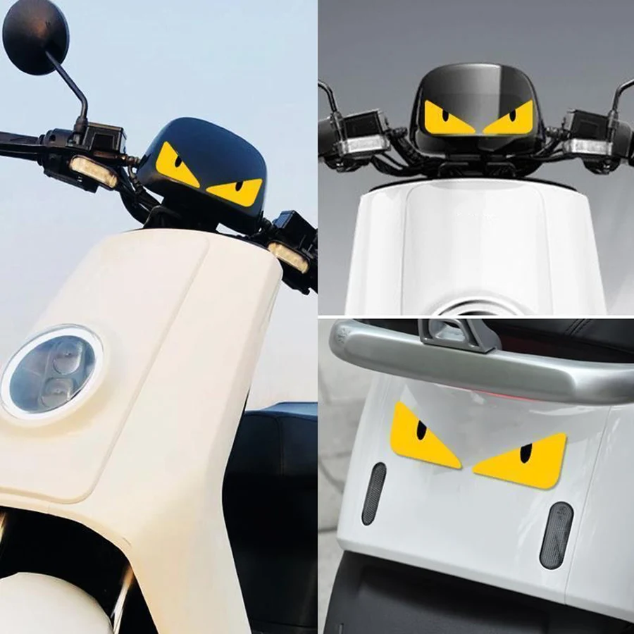 

Reflective Little Devil Monster Eyes Personality Creative Electric Motorcycle Decals Helmet Decorative Waterproof Auto Stickers