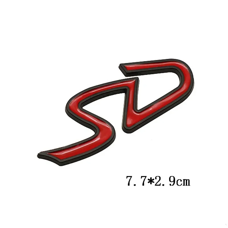 3D 금속 D SD 로고 후면 트렁크 엠블럼 배지, 차체 스티커 데칼, 미니 쿠퍼 S D R50 R53 R55 R56 F54 F55 F56 F57 용