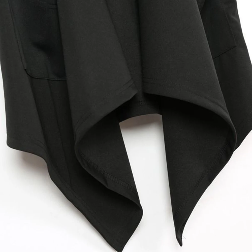 Men New Summer Solid Sleeveless Vest Fashion Irregular Long Cardigan Cape Korean Trendy Streetwear Punk Rock Personality Cloak