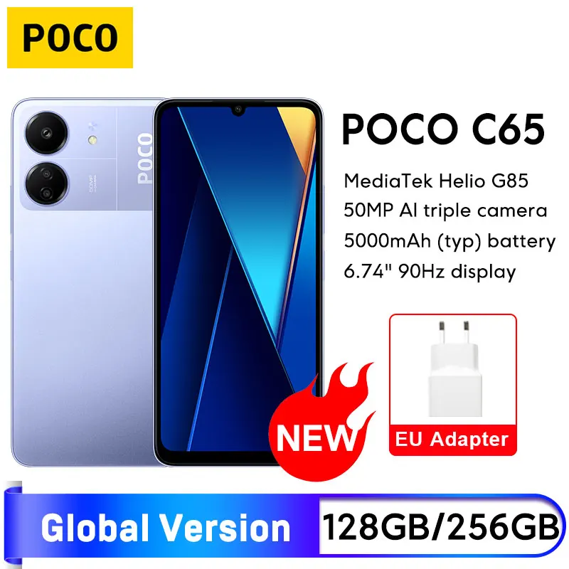 [In Voorraad] Poco C65 Globale Versie 128Gb/256Gb Mediatek Helio G85 Octa Core 6.74 Inch 90Hz Scherm 50mp Camera 5000Mah Nfc