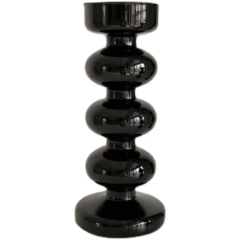 

Glass candlestick black silver solid wood ornaments