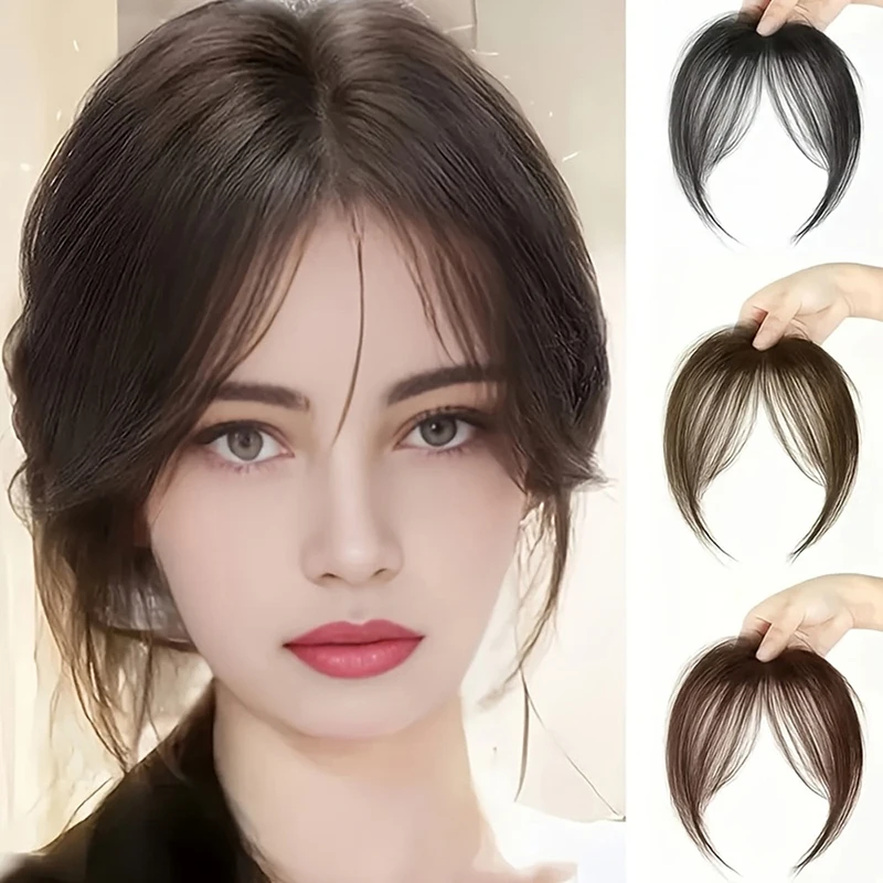 새로운 합성 헤어 가발 앞머리 자연스러운 헤어피스 풍성한 가발 헤어 클립 붙임머리 여성용 스타일링 액세서리