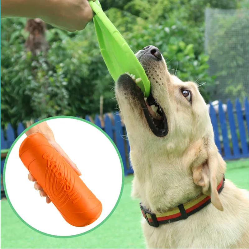 Dog Toy Flying Disc Silicone Material Sturdy Resistant Bite Mark Repairable Pet Outdoor Training Entertainment Throwing Type Toy