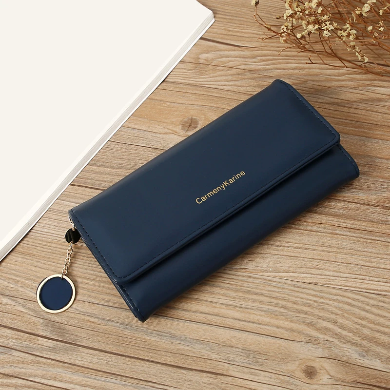 Mode Frauen PU Leder Lange Brieftaschen Multi-funktionale Falten Geldbörse Frische Weibliche Kupplung Karte Halter – Detail 9