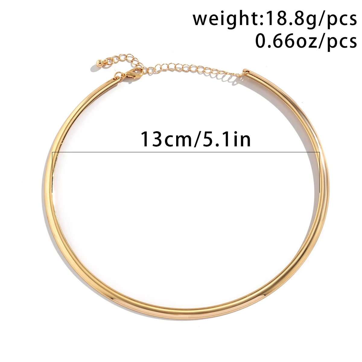 metal choker necklace Punk Smooth Metal Round Torques Choker Necklace Women Simple Gold Color Collar Necklace Party Jewelry Gift