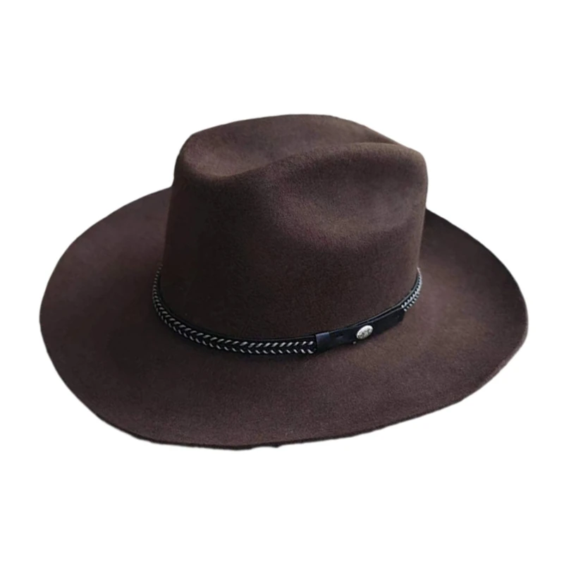 

Fedoras Cowboy Hat Black Wide Brimmed Dress Up Cowboy Hat Surprise Gift for Boyfriend Father Uncle Casual Hat