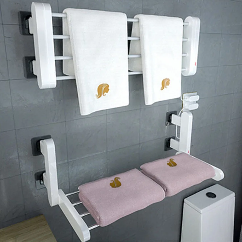 Intelligence From Drilling Electrically Heated Towel Rack for Household Heating Drying Sterilization Folded Towel Shelf