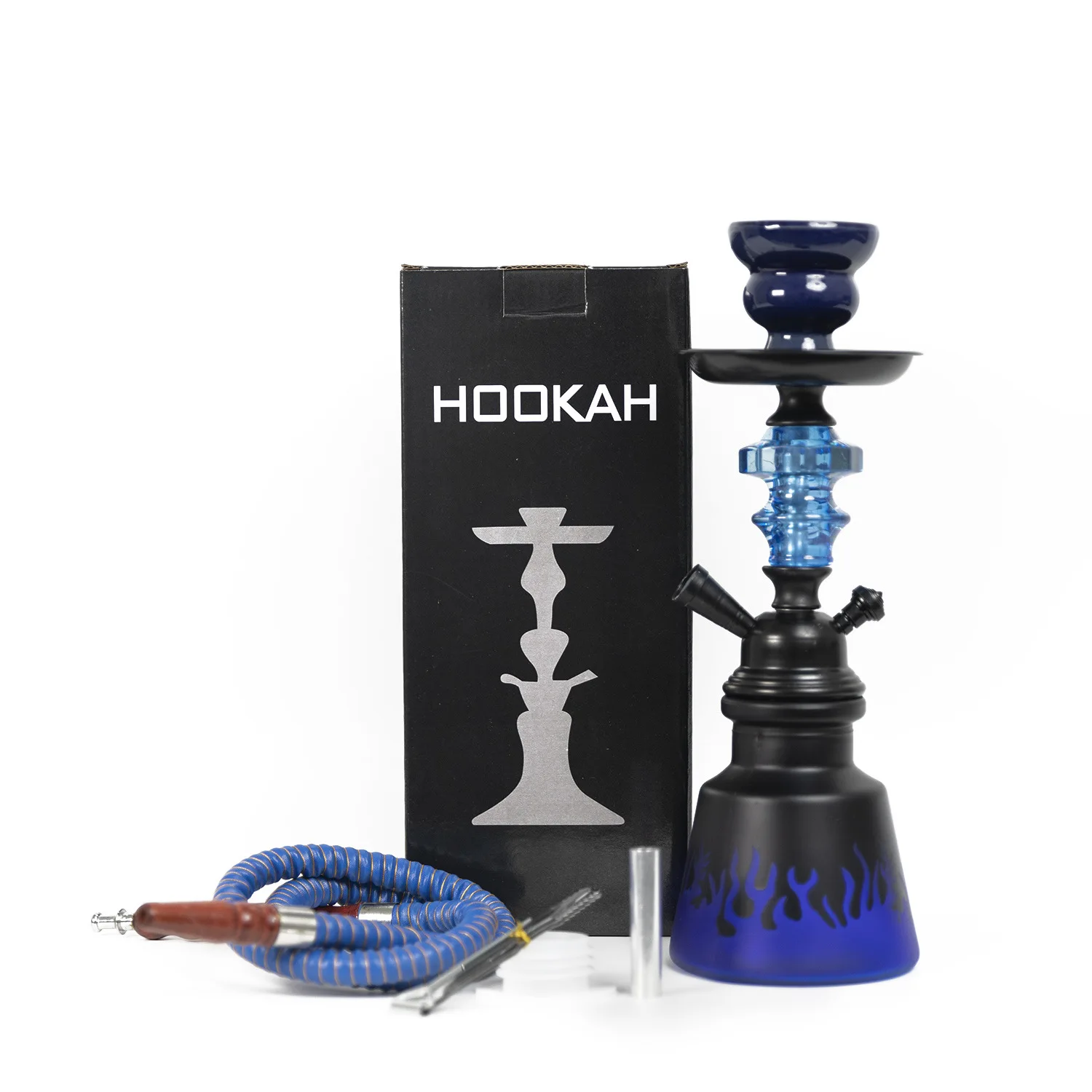 Shisha Hookah Single Double Tubes Shisha Hookah Water Pipe Glass Made Gift Package For Bar KTV Party Private Use