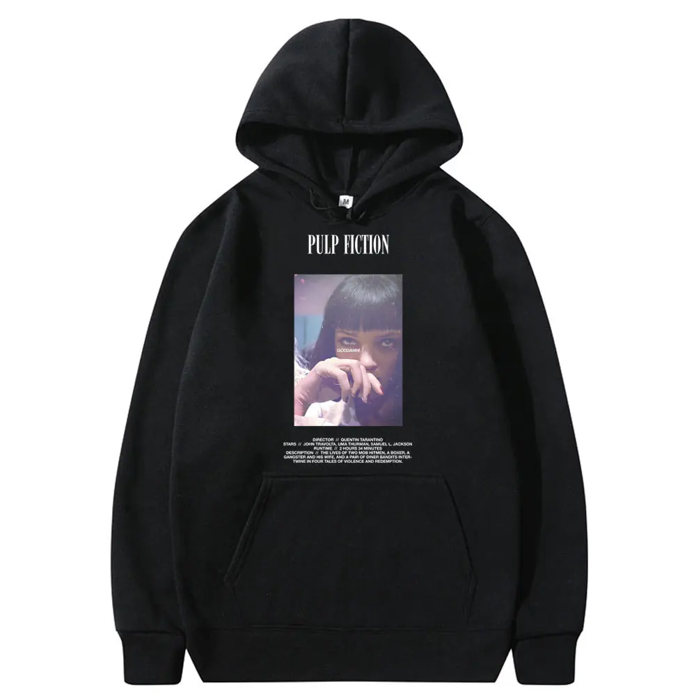 

Limited Edition Movie Pulp Fiction Graphic Print Hoodie Quentin Tarantino Hoodies Men Women Fashion Vintage Oversized Sweatshirt