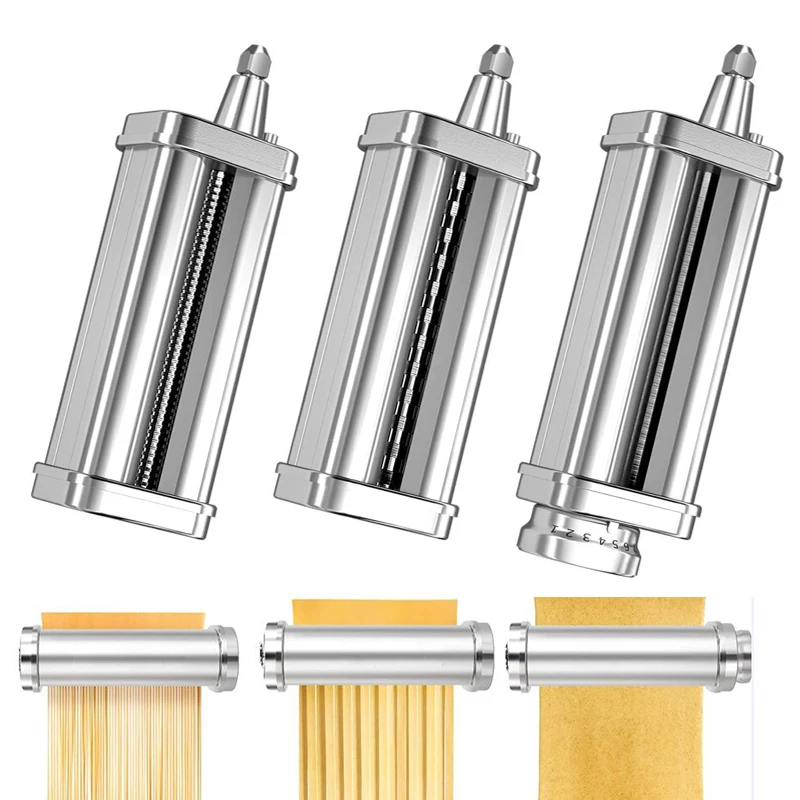3 in 1 Stainless Steel Pasta Maker Attachment for Kitchenaid Stand Mixers,  Pasta Sheet Roller,Spaghetti Cutter,Fettuccine Cutter - AliExpress