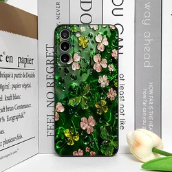 Creative Green Four - Leaf Clover Floral Printed Phone Case - Artistic Soft Cover - Galaxy A42 5G (M - C1777T1)