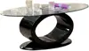 Contemporary Glass Top Coffee Table, 54" x 17.75" x 26.25", Black 1