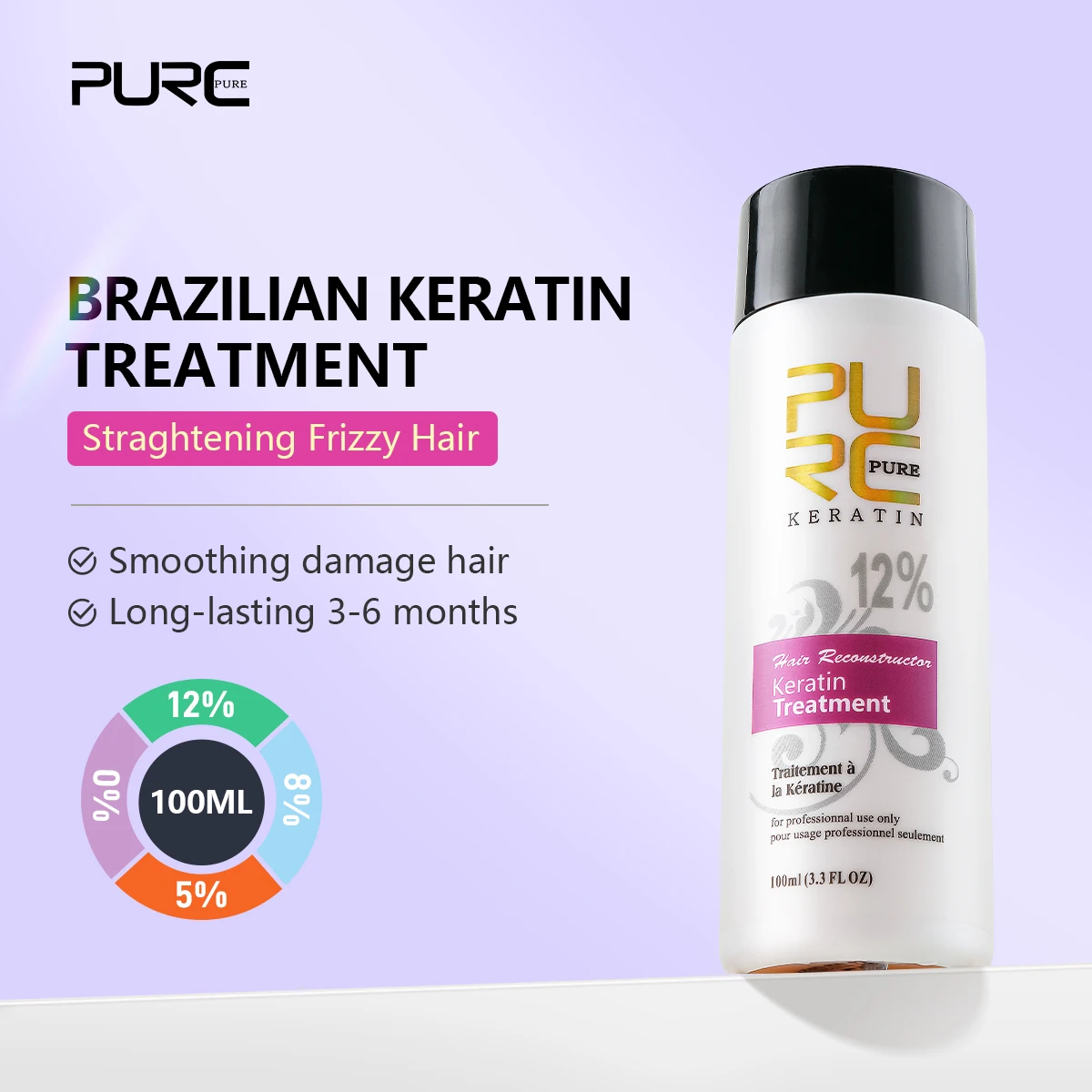 PURC Brazilian Keratin Hair Treatment Formalin Professional