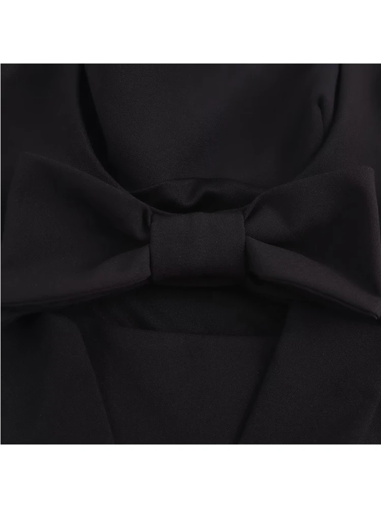 TFMLN 2025 Summer Women's Backless Bow Tops Sweet Square Neck Slim Tank Tops Solid Camisole Y2k Vests Short Top Woman Clothing