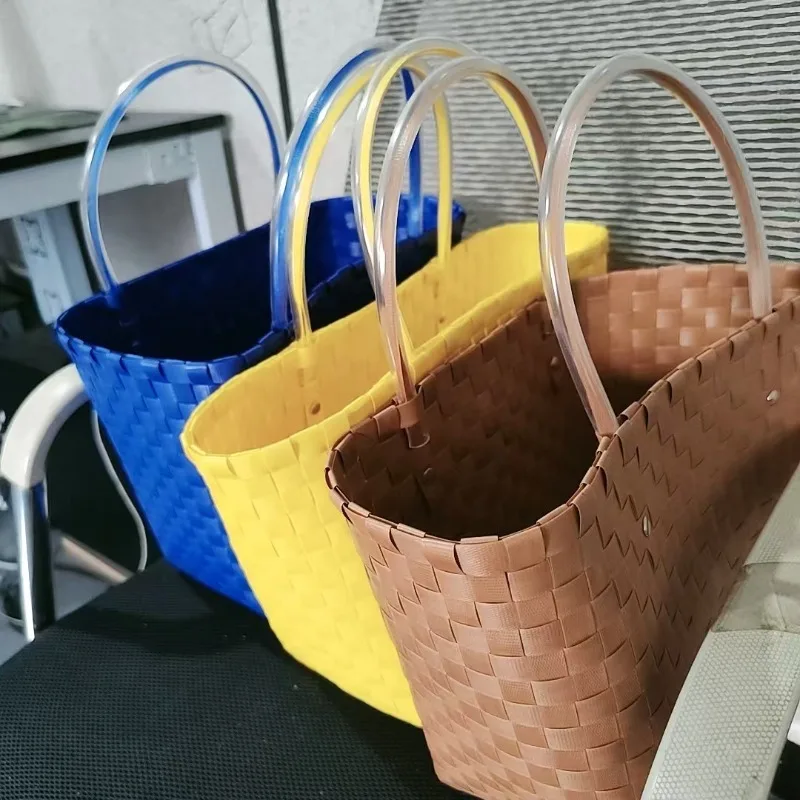 Handmade Woven Basket Bag - Animal Cartoon Tote for Women Stylish Eco-Friendly Beach Tote with Adjustable Strap Lightweight