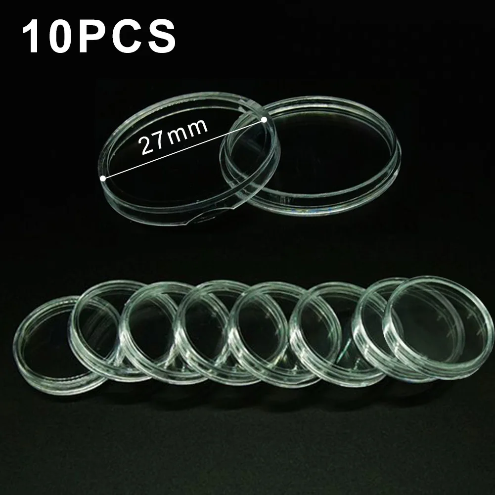 Box Coin Capsules Transparent Universal Round Box Coin Collecting Box Coin Holder Coins Storage Capsule Brand New