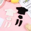 Ob11 Doll Clothes Striped Tops T-shirt Shorts Socks Suit Knitted Sweatshirt For Mini 1/12 Doll Cute Surprise Face Boy Girl Gift 2