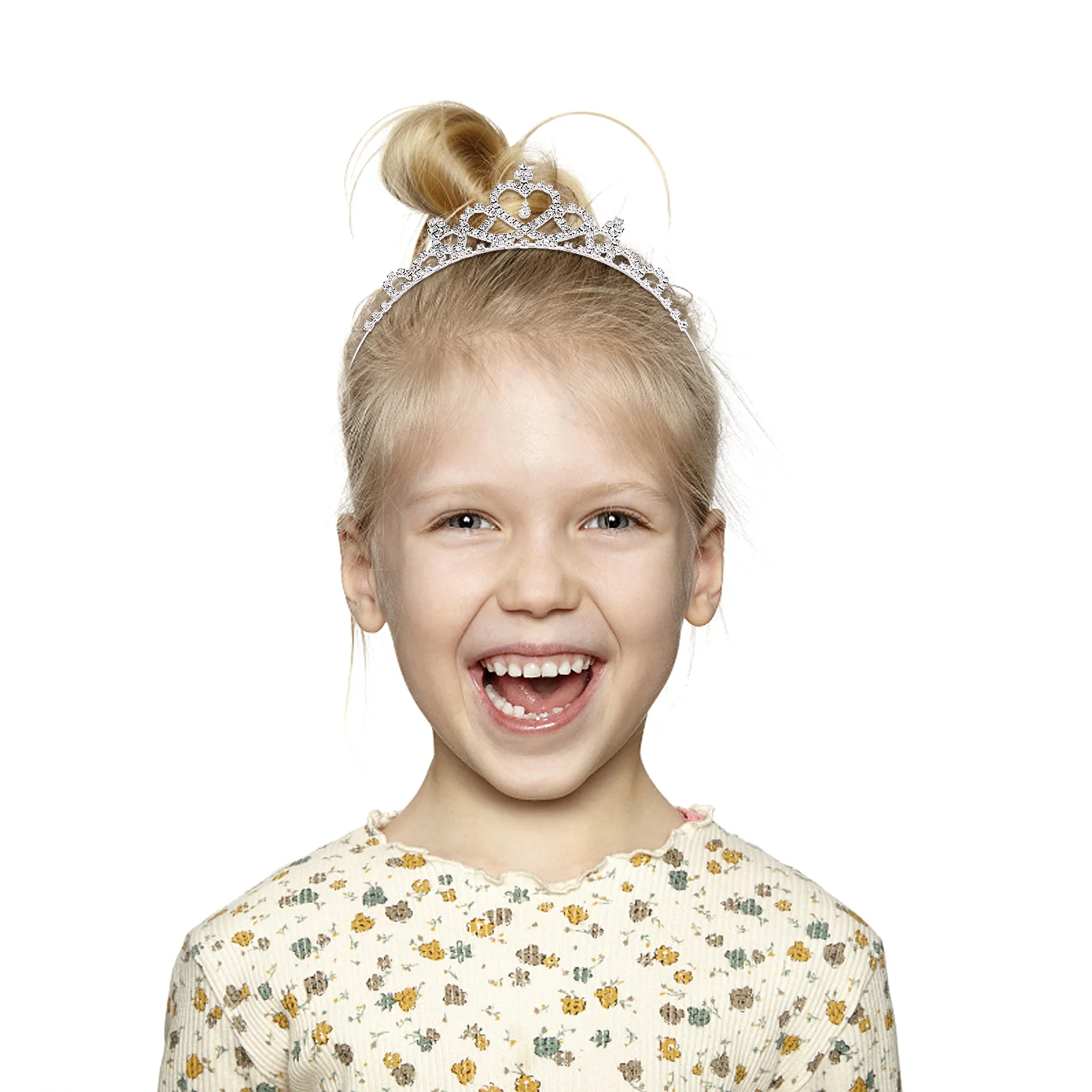 

Frcolor Crystal Headband Children Girls Rhinestones Headpiece Hair Accessory for Festivals Birthday Wedding (Silver)
