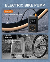 Tire Inflator Portable Air Compressor 150 PSI Cordless Mini Bike Tire Pump, Air Pump for Car with Pressure Gauge, LED Light 3