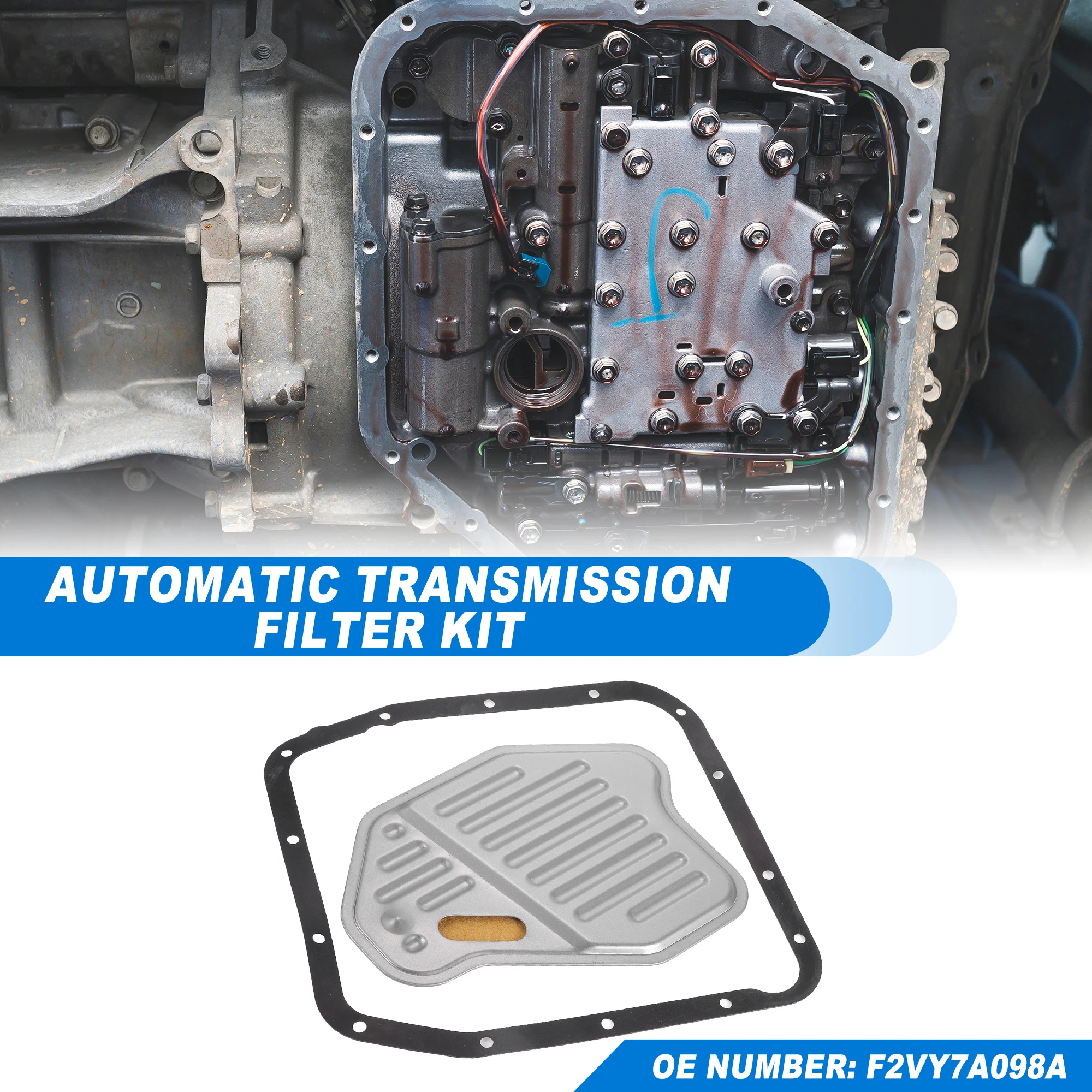 UXCELL AOD-E/4R70W Automatic Transmission Filter CVT Oil Cooler Filter Oil Pan Gasket for Ford Bronco 1994-1996 F2VY7A098A